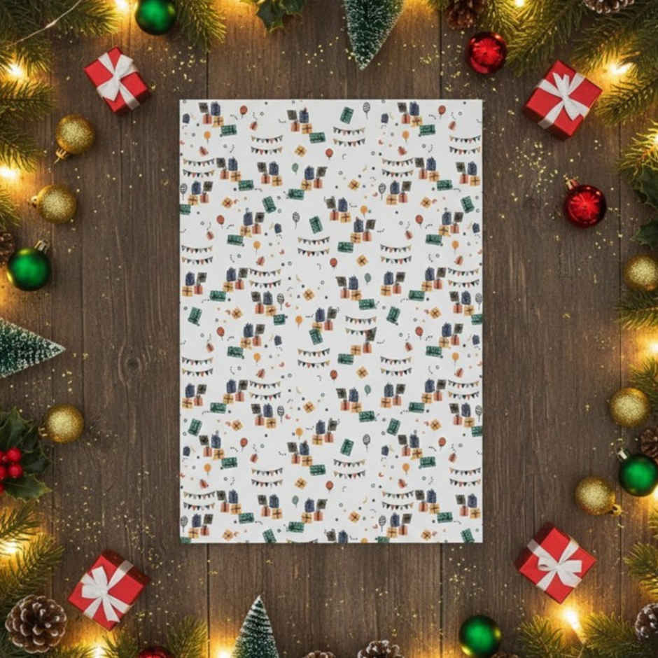 Tiger Notes Gift Wrap Birthday Gift | White | Decorative Use