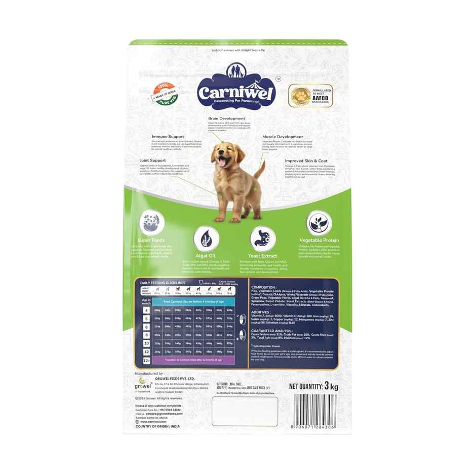 Carniwel Veg With Superfoods Dry Dog Food For Large Breed, Puppy