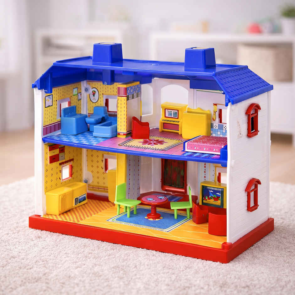 Toyshine Marry'S Home Sweet Dream Diy Doll House With 2 Compartment And Furniture Accessories