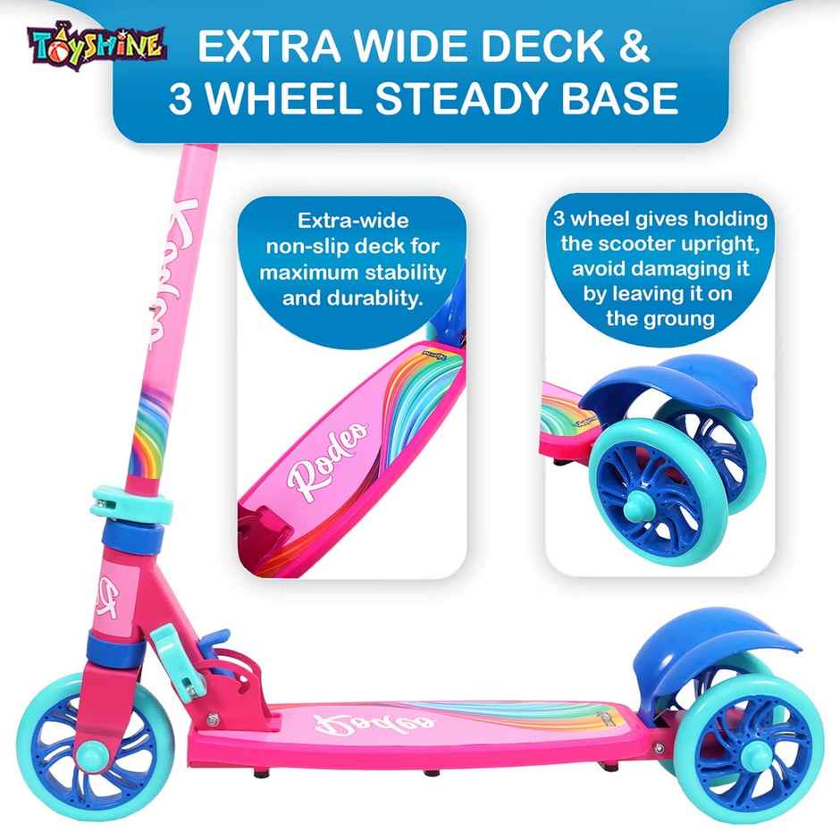 Toyshine Rodeo Runner 3 Wheel Kids Scooter (Pink, 3+ Years)(Box)