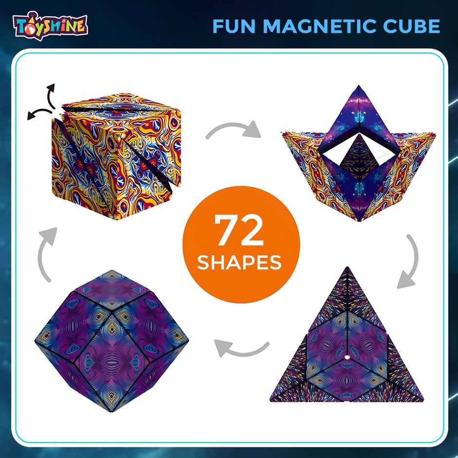 Toyshine Magic Cube Shape Shifting Puzzle Box - Magnetic Toy With 70+ Transformations
