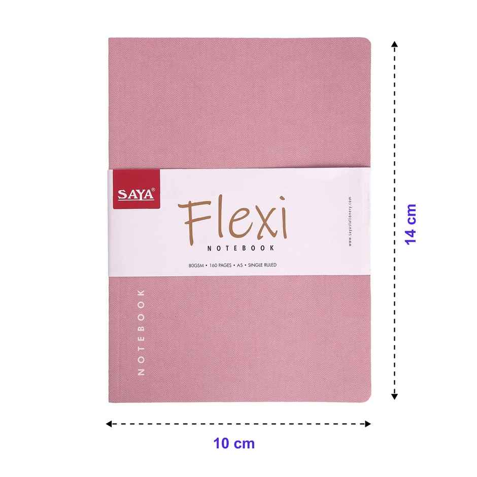Saya Flexi A5 Notebook | Inside Pockets Bright Paper Ruled | 160 Pages | 14 x 10 cm | Assorted