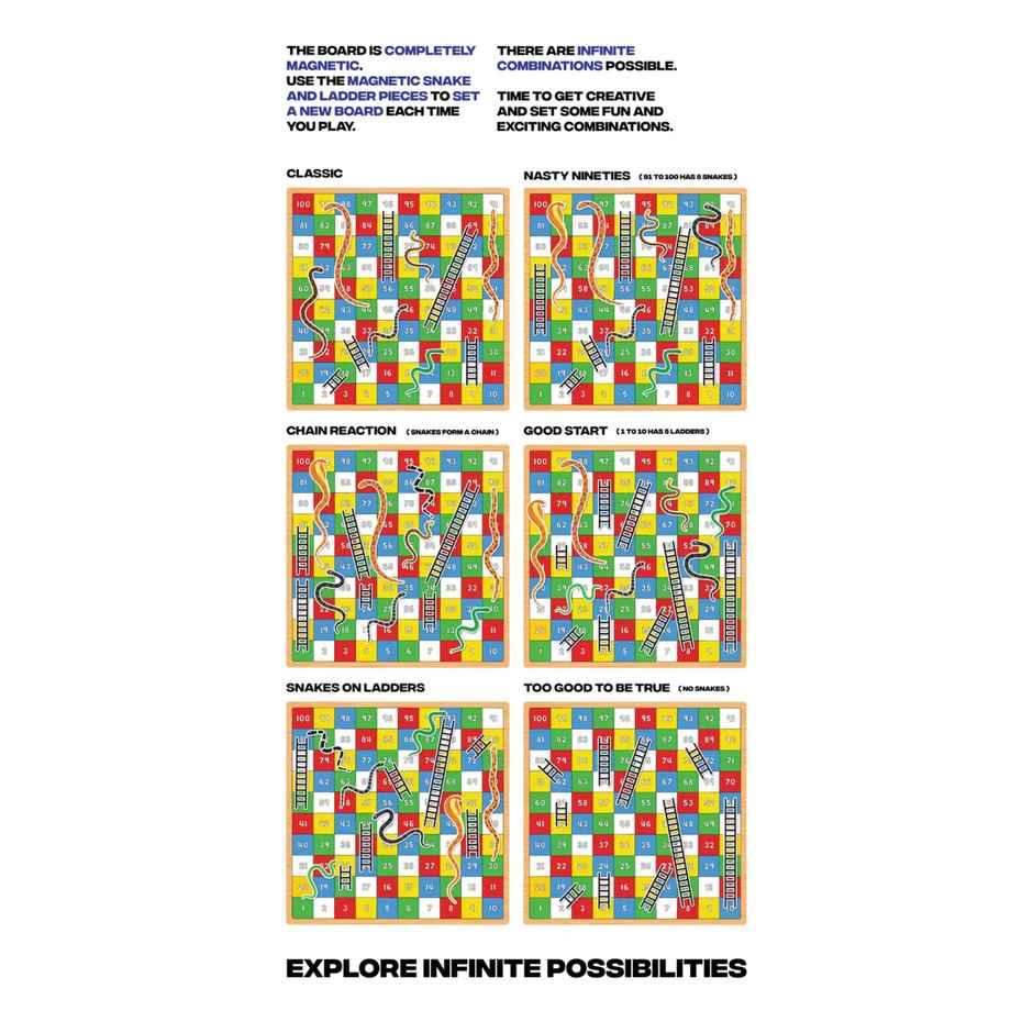 Play Panda Magnetic Snakes & Ladders Infinity Small - Set a new board each time you play
