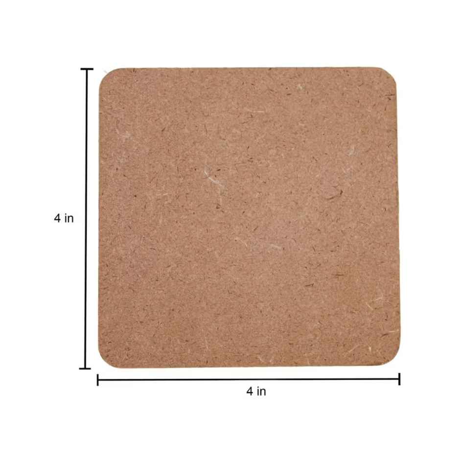 Itsy Bitsy Mdf Coasters With Stand Set of 6 4 x 4 Inch 1.9mm Thick 7 Pc Lb