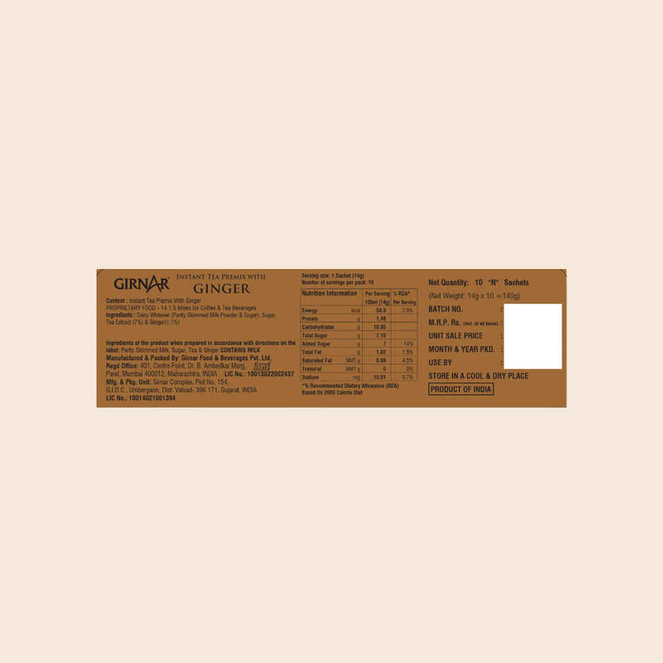 Girnar Ginger Chai Instant Tea Premix