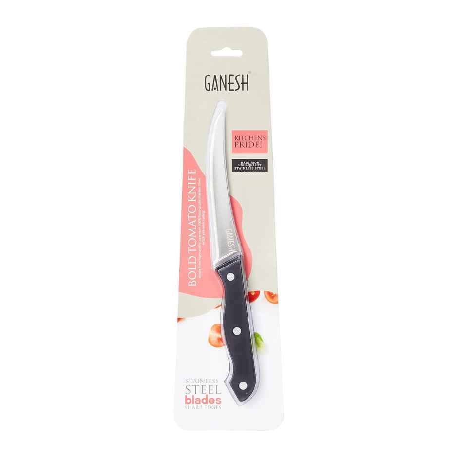 Ganesh Stainless Steel Tomato Vegetable Cutting Chopping Knife, Serrated Edge - Color May Vary