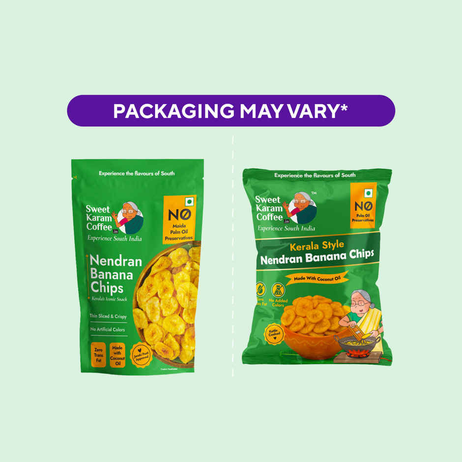 Sweet Karam Coffee Kerala Nendran Banana Chips | Pure Coconut Oil, No Preservatives