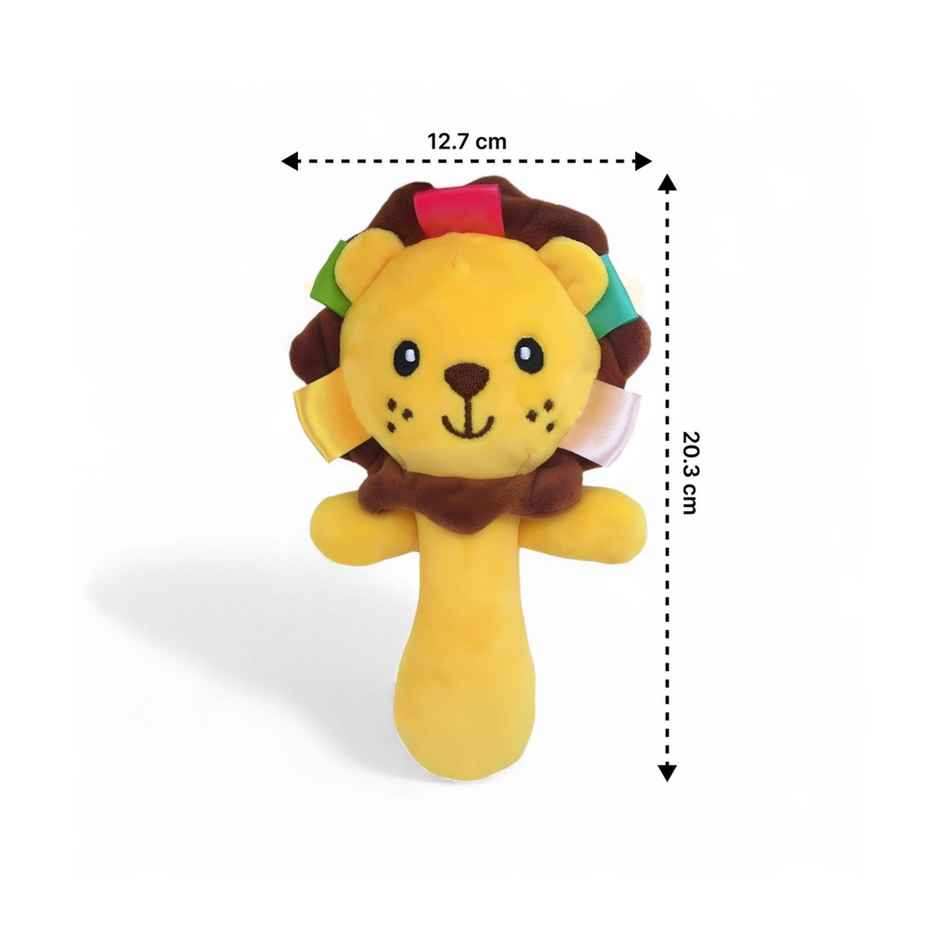 Toyshine Lion qoft Baby Rattle Plush Stuffed Animal Hand Rattle for Toddlers Girls Boys