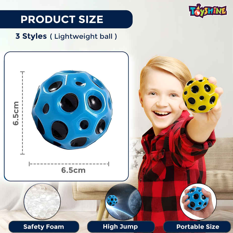 Toyshine Pack of 5 Moon Space High Bounce Sensory Balls