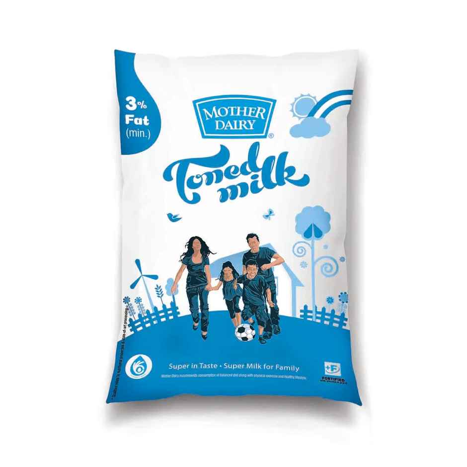 Mother Dairy Toned Fresh Milk | Pouch