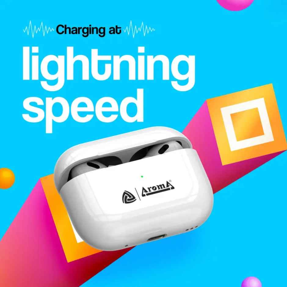 Aroma NB140 Ninja - 40 Hours Playback | TWS | Fast Charging | Deep Bass | White