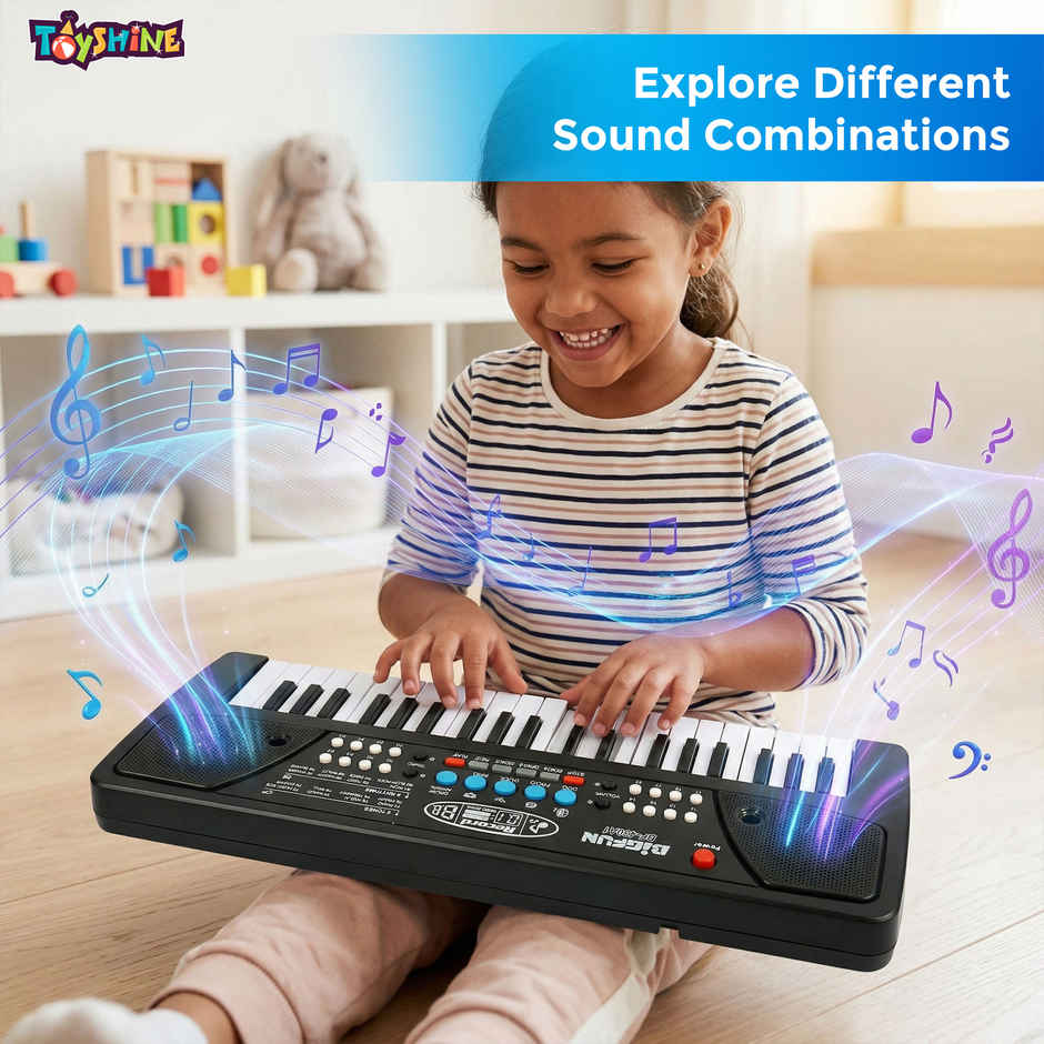 Toyshine 37 Key Piano Keyboard Toy for Kids DC Power Option + Recording + Microphone- New