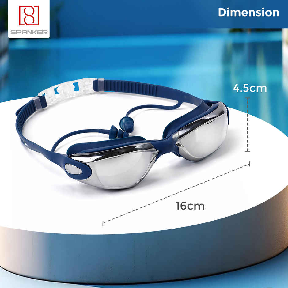 Spanker Sports Anti-Fog UV Swimming Goggles with Adjustable Strap & Case Unisex