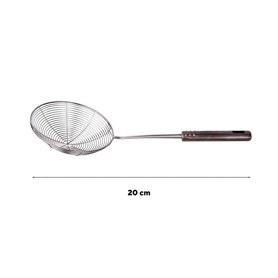 Petals Steel Cooking/Serving/Spoon/Spatula-Wire Skimmer/Jhara/Strainer/Fryer |14 cm dia