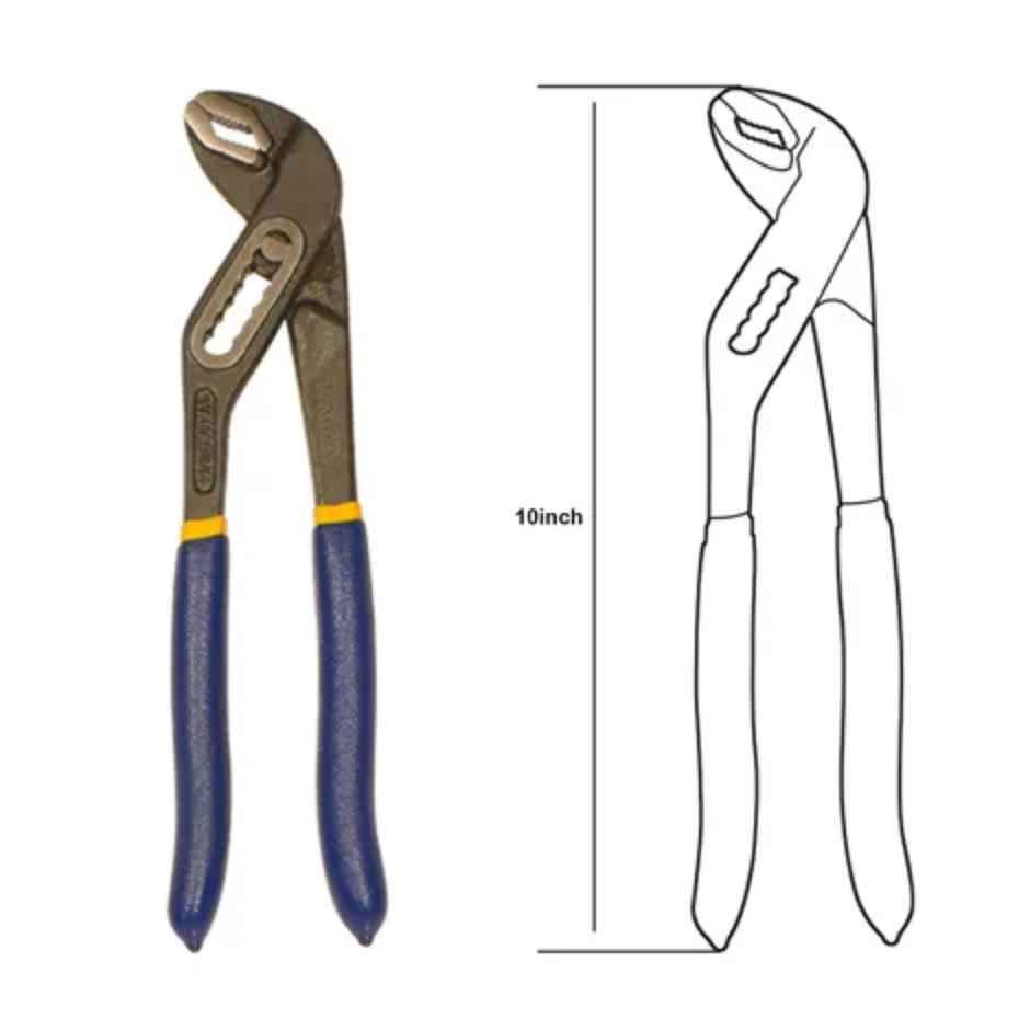 Tata Agrico Water Pump Plier with 7 Position Size Adjustment| Plumber Plier for Turning