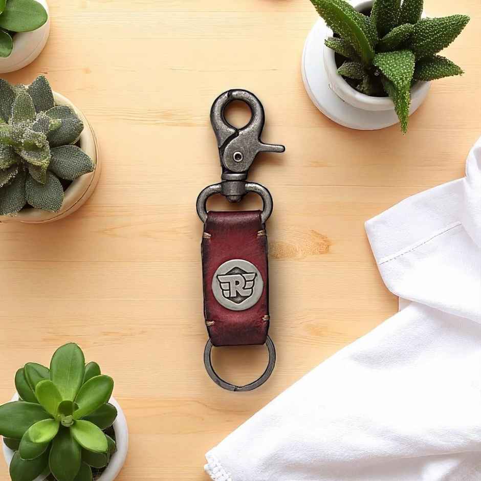 Royal Enfield Leather Key Chain | Red