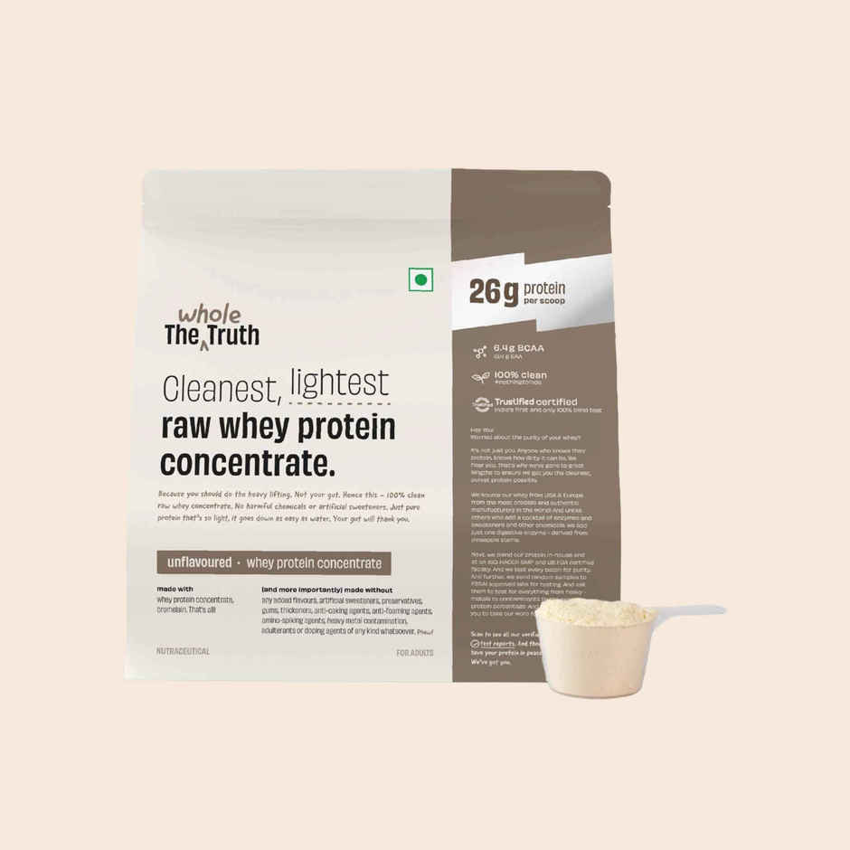 The Whole Truth Unflavoured Whey Protein Concentrate (26g Protein Per Scoop)