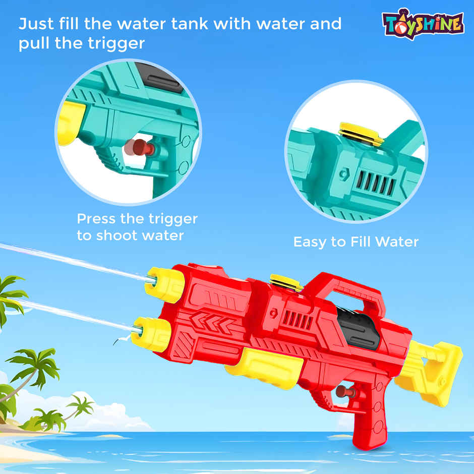 Toyshine Water Gun Toy | 220 ml Tank Capacity Water Blaster | For Holi, Pool & Backyard Play