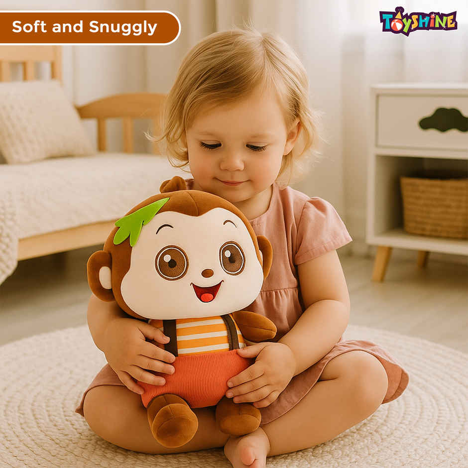 Spanker Monkey Soft Toy Cute Plush Animal with Shirt - 27 cm