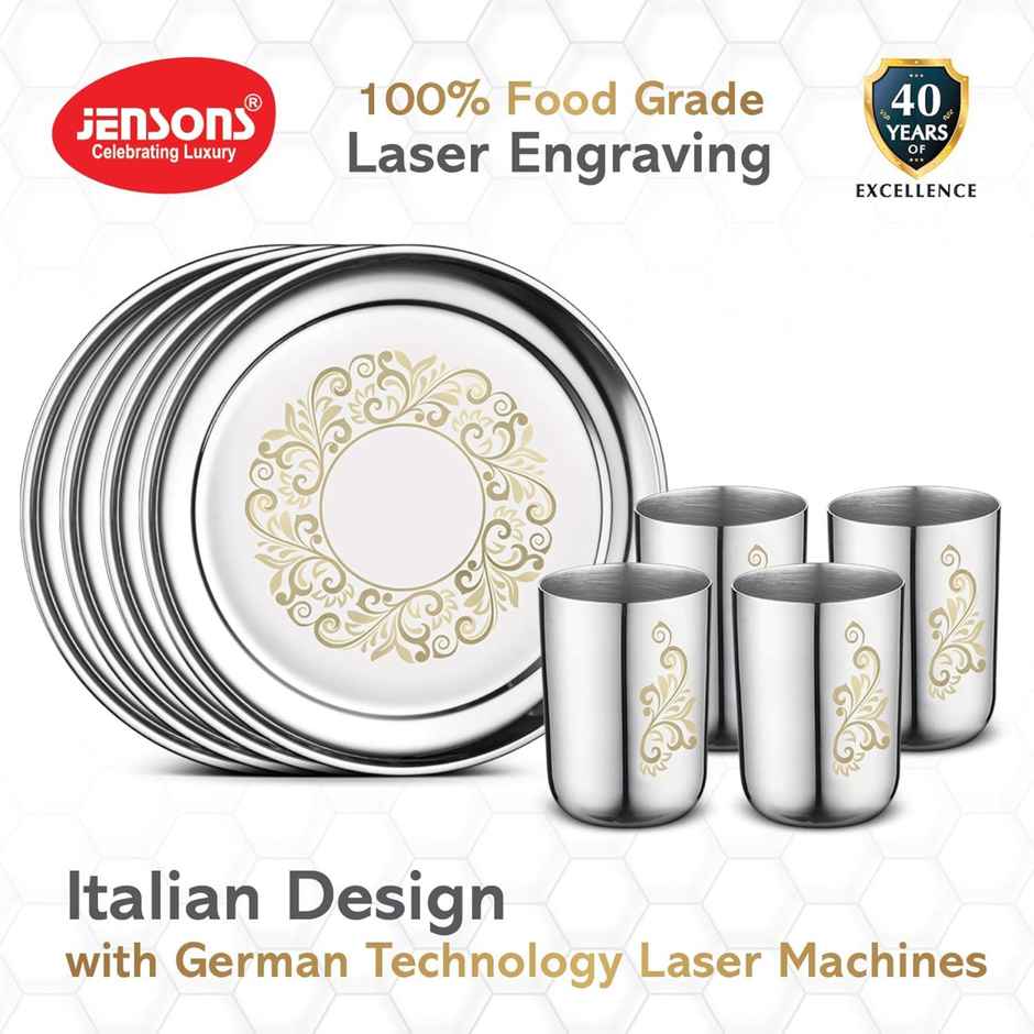 Jensons 16 Pcs Dinner Set Lazer Rangoli