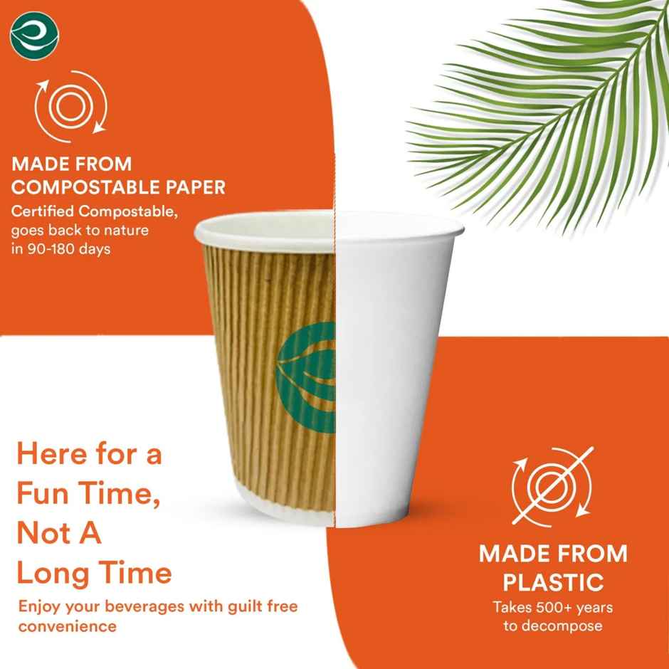 ECO SOUL | Disposable Paper Cups/Glasses | 180 ml | Standard | 25 Count