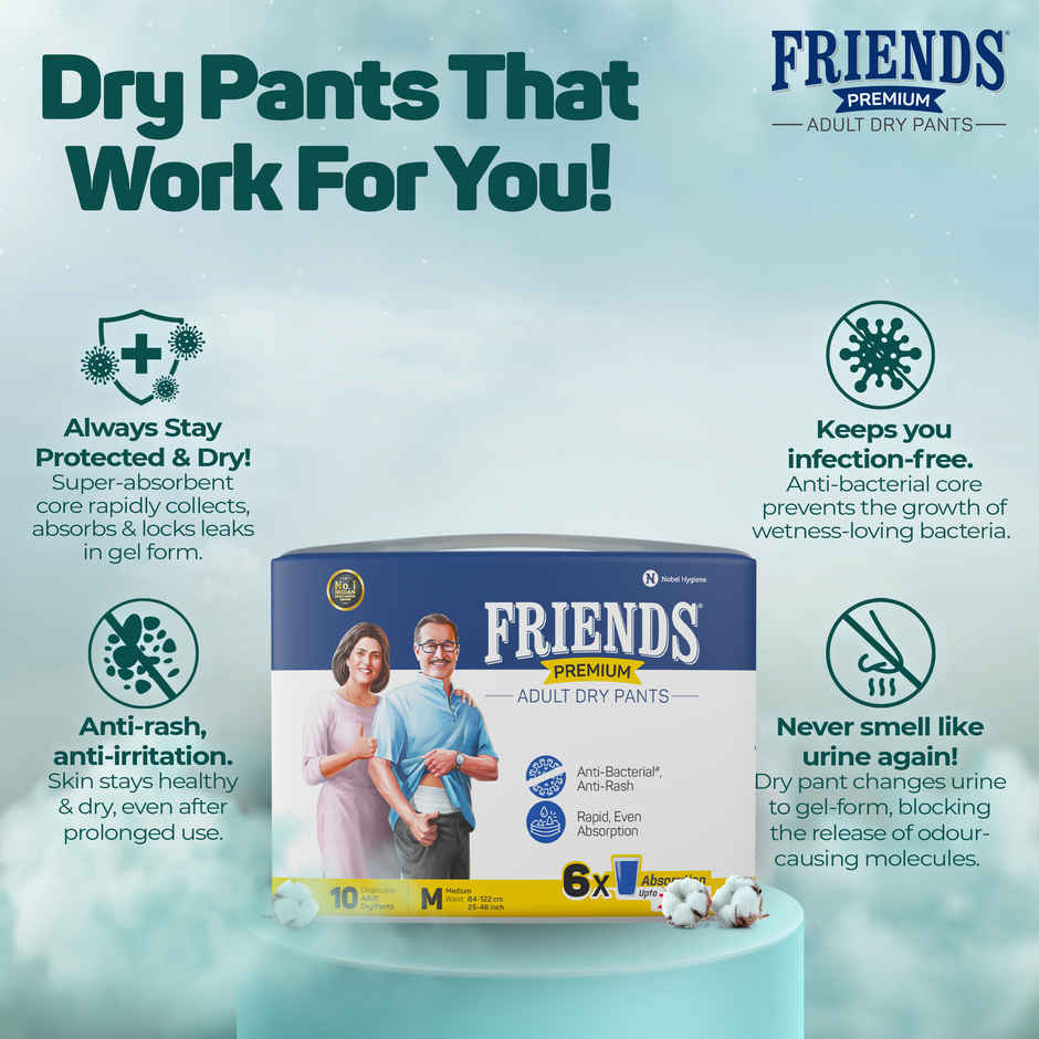 Friends Adult Diaper Pant | Premium Type | M | 25 - 48 inch
