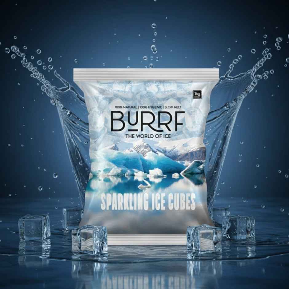 Burrf Sparkling Ice Cubes | Hygienic | Slow Melt