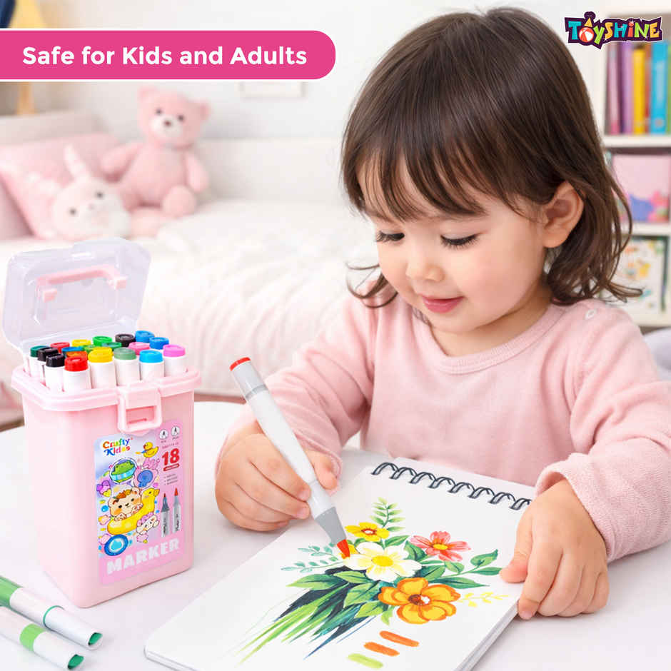Toyshine Twin Tip Coloring Sketch Markers Set | Pink