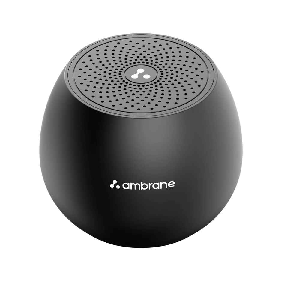 Ambrane 5W Wireless Bluetooth Mini Speaker with 44Hrs Playtime, Immersive Sound, 52mm Driver, Twin Pairing, Integrated Music & Call Control, Built in Mic, IPX4 Water Resistance - Black