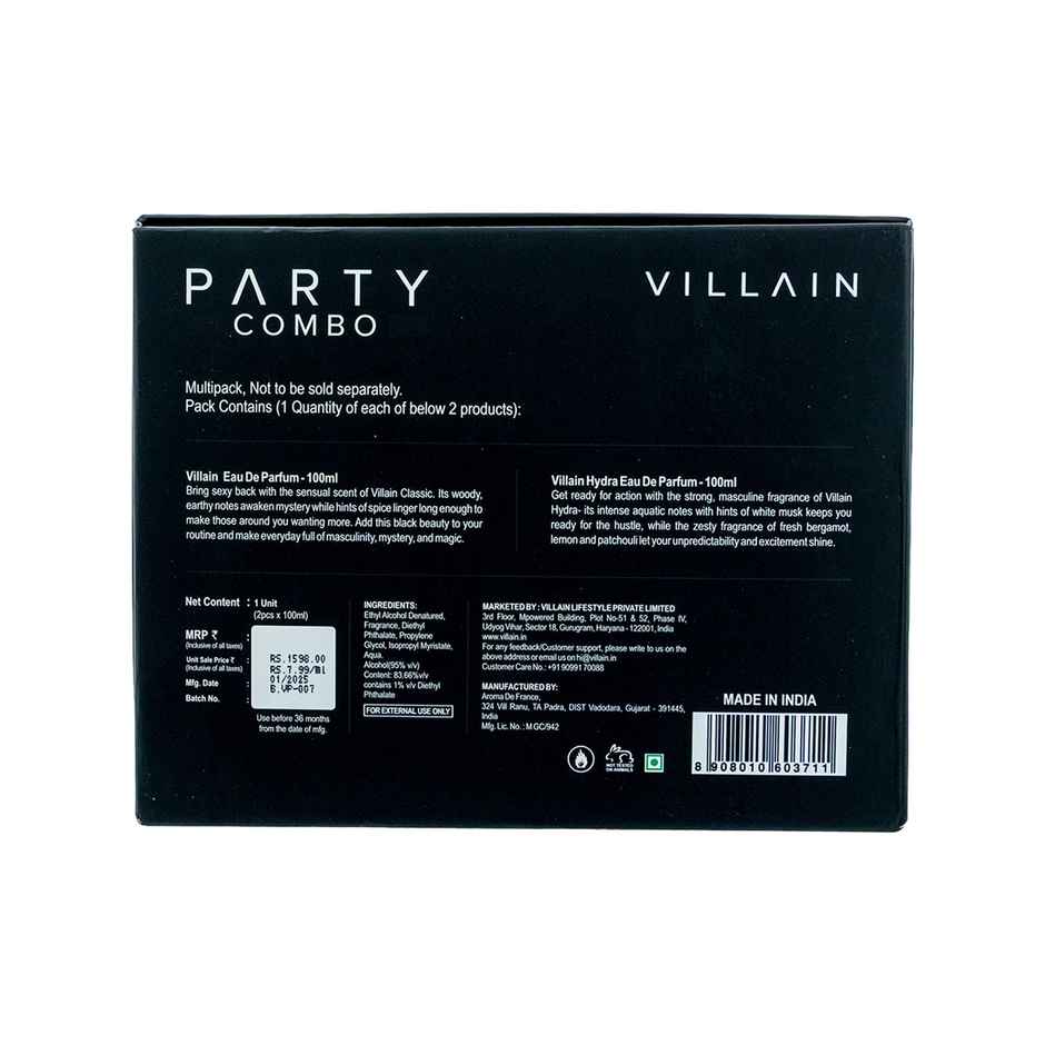 Villain Luxury Villain Party Combo Premium Long Lasting Perfume For Men
