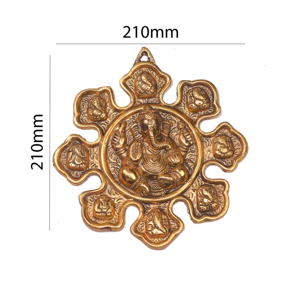 Asthmukhi Ganesh Wall Hanging in Gold Polish | Devnidhi