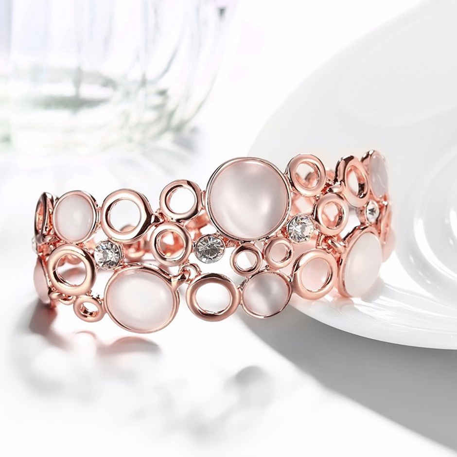 Shining Diva Fashion 18k Rose Gold Classic Femme Opal Stylish Bracelet for Girls and Women | 9574b