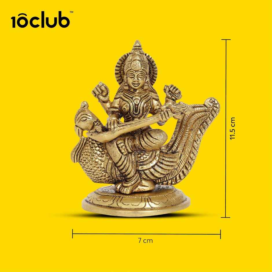 Goddess Saraswati Idol | Brass | 10club