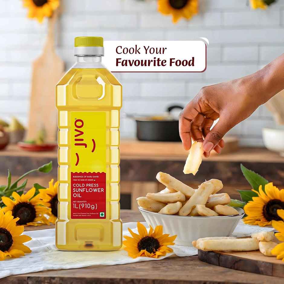Jivo Sunflower Cold Pressed Oil | Vitamin Fortified Cooking Oil