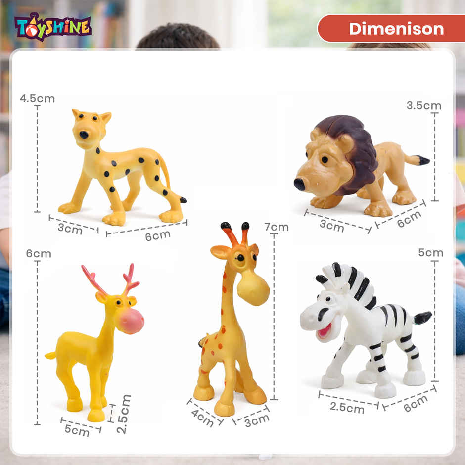 Toyshine Cartoon Style Animals Toy Figure (1+ Years)(Pack)