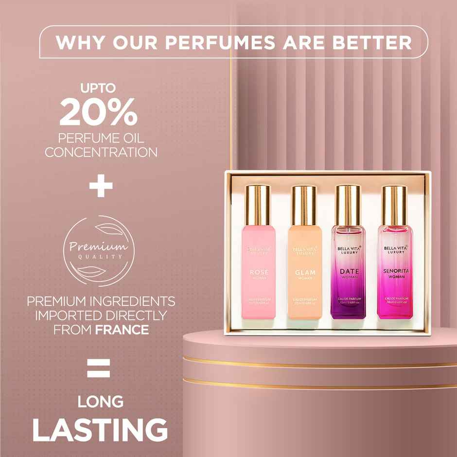 Bella Vita Organic Luxury Perfumes Gift Set For Women Combo