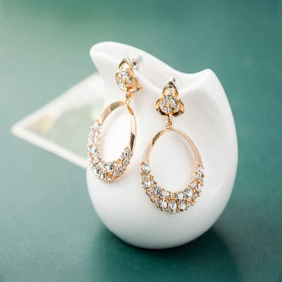 Shining Diva Fashion Stylish Fancy Golden Gold Plated Earrings for Women | 9567er