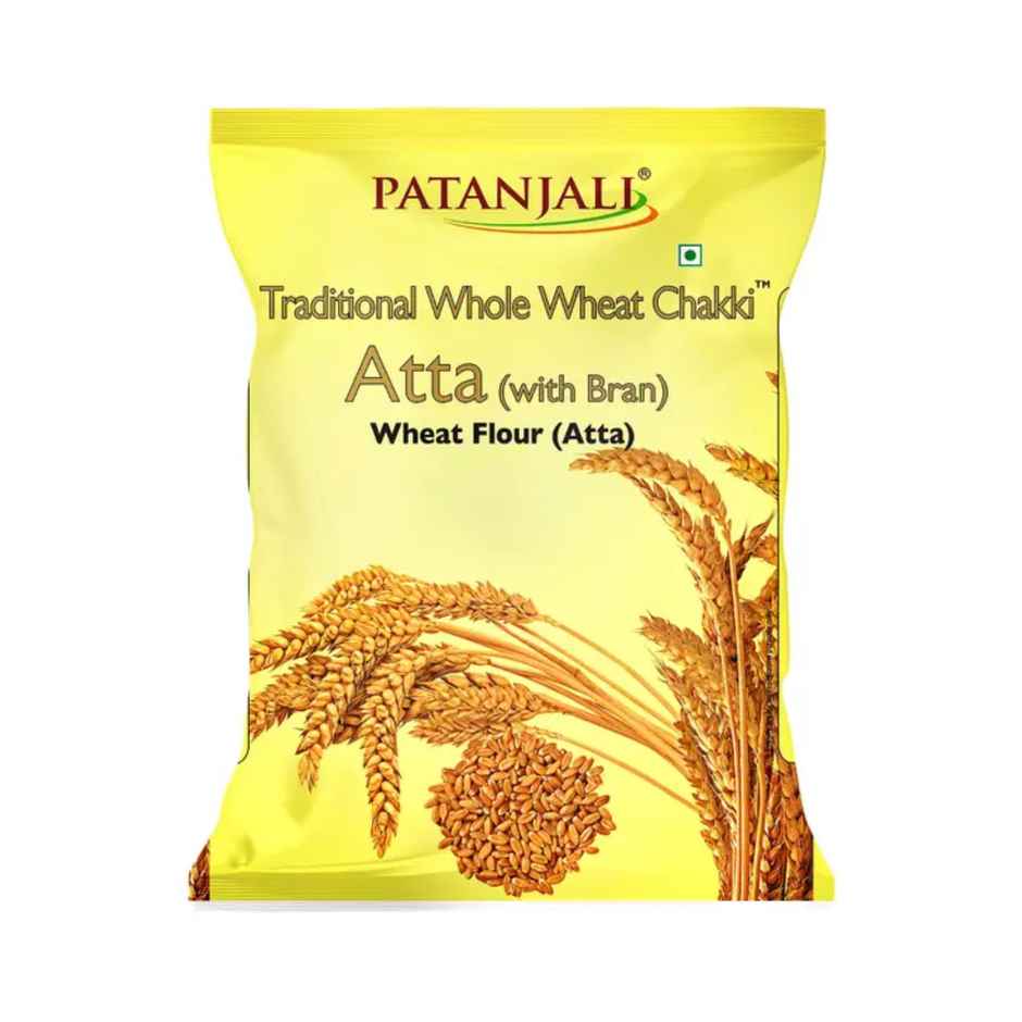 Patanjali Wheat Flour Atta With Bran | Traditional Chakki Gehu Atta | For Soft and Fluffy Roti