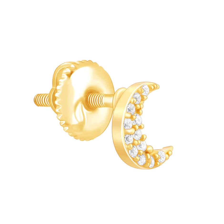 GIVA Golden Crescent Zircon Earrings