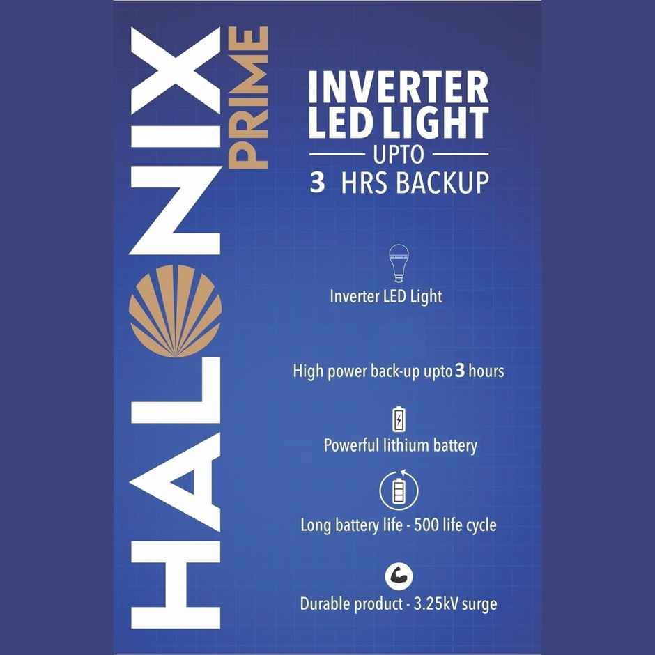 Halonix 8.5W B22 Rechargeable Emergency Bulb