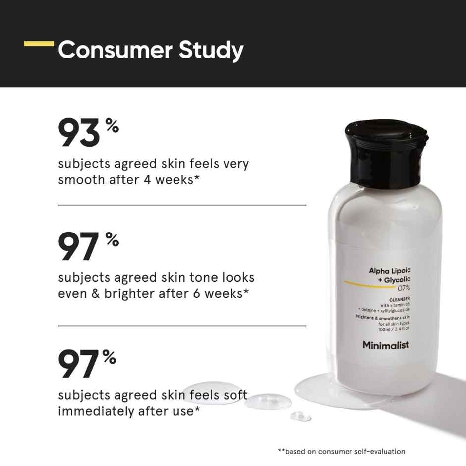 Minimalist 7% ALA + Glycolic Brightening Cleanser Face Wash