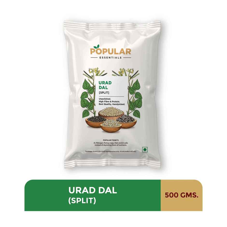 Popular Essentials Urad Dal Split (Un-Polished)(500gms) & Popular Essentials Toor Dal (Un-Polished)(500gms) Combo