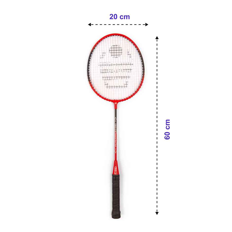 Cosco Cz-50 Aluminium Badminton Racket 2 Rackets + 1 Full cover | Red | Made In India
