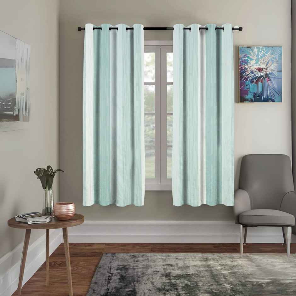 BAY6 Microfiber Cotton Door Curtains | Set of 2 | 7x4 ft | Green