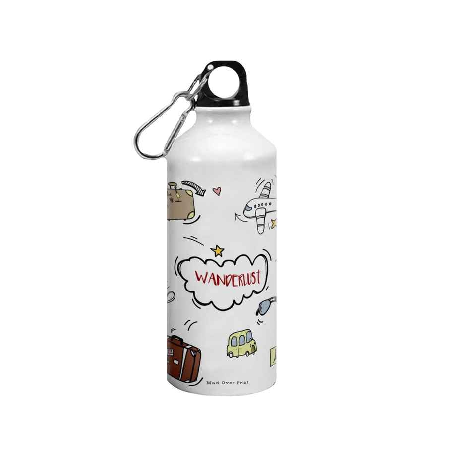 Mad Over Print Aluminium Wanderlust Sipper | White - 750 ml