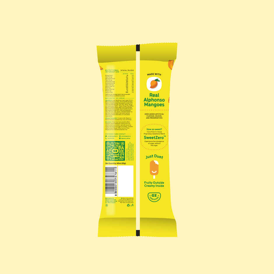 Go Zero Mango Duet Guilt Free Ice Cream Stick