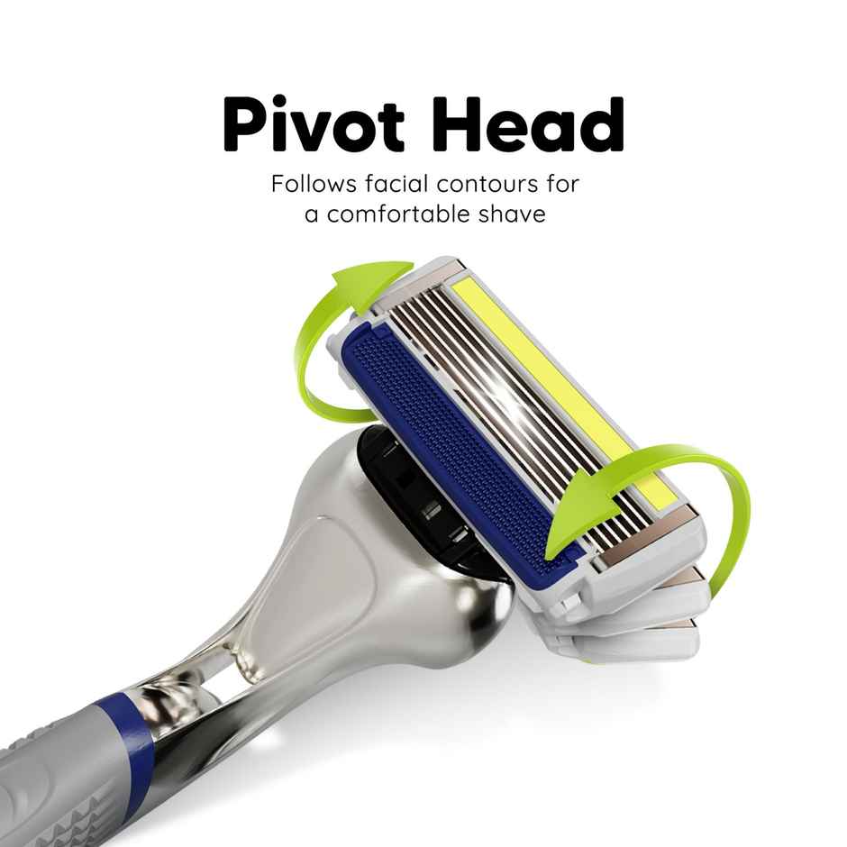 Letsshave Pro 6 Shaving Blades | World's First 6-Blade & Precison Back Blade for men
