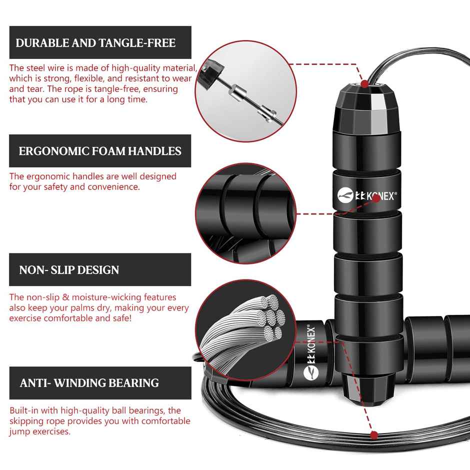 Konex Skipping Rope 826 (Colour May Vary)