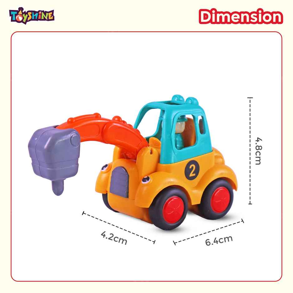 Toyshine Pack Of 3 Friction Powered Construction Vehicle Automobile Car Toy Set