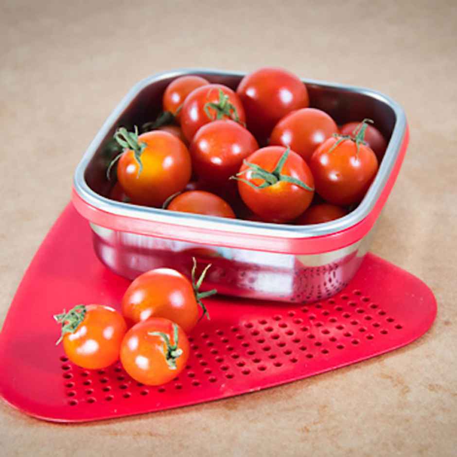 Veigo Medium Stainless Steel Leak Proof Lunch Box Container | 330 ml Office | School | Storage- Red